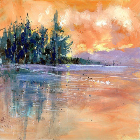 Nevern Lights III Black Modern Wood Framed Art Print with Double Matting by Doyle, Anne Farrall