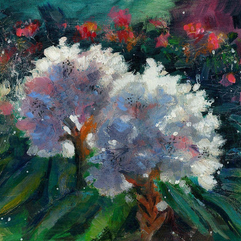 Rhododendron Portrait I Black Ornate Wood Framed Art Print with Double Matting by Doyle, Anne Farrall