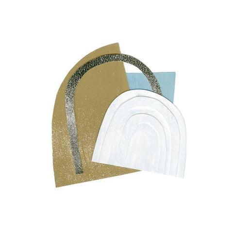 Mod Rainbow Collage II White Modern Wood Framed Art Print with Double Matting by Caroline, Emma