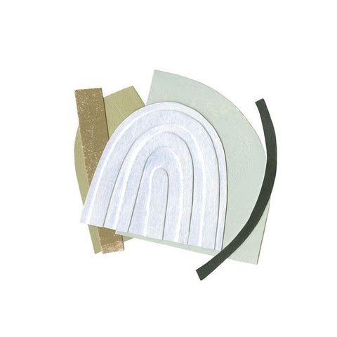 Mod Rainbow Collage IV White Modern Wood Framed Art Print with Double Matting by Caroline, Emma