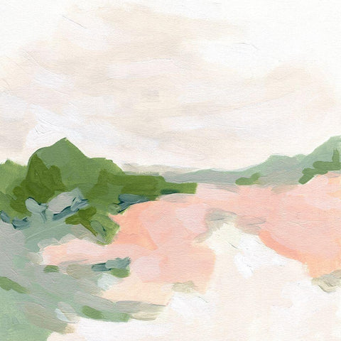 Pastoral Inlet I White Modern Wood Framed Art Print by Vess, June Erica