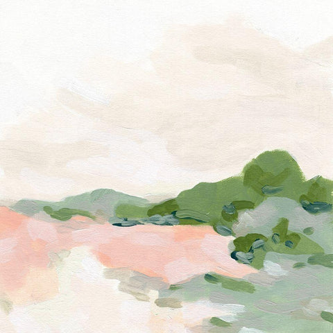 Pastoral Inlet II White Modern Wood Framed Art Print with Double Matting by Vess, June Erica