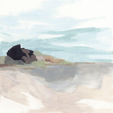 Glacial Coast I Black Ornate Wood Framed Art Print with Double Matting by Vess, June Erica