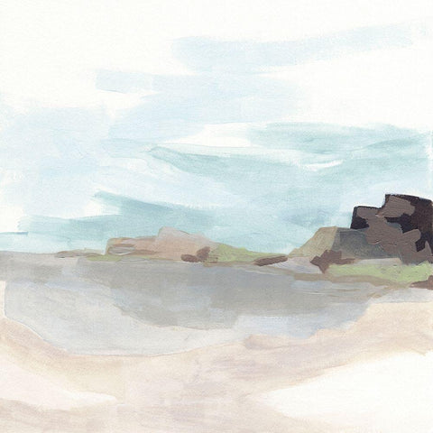 Glacial Coast II Black Ornate Wood Framed Art Print with Double Matting by Vess, June Erica