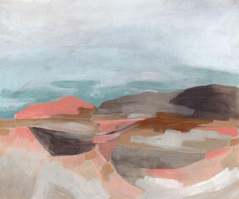 Tectonic Plateau II White Modern Wood Framed Art Print with Double Matting by Vess, June Erica