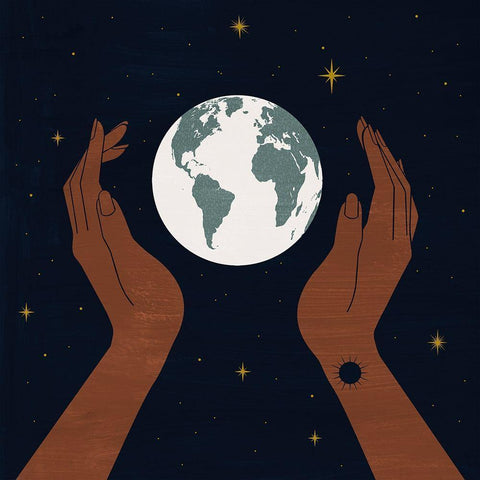 Dear Mother Earth I Gold Ornate Wood Framed Art Print with Double Matting by Popp, Grace