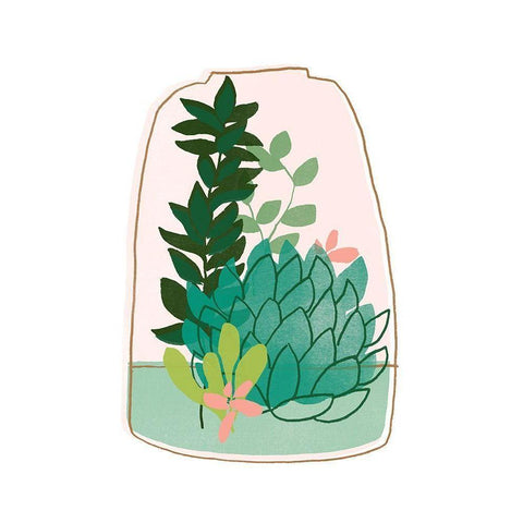 Terrarium Cameo I Gold Ornate Wood Framed Art Print with Double Matting by Vess, June Erica