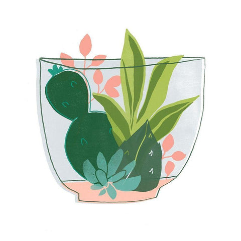 Terrarium Cameo V White Modern Wood Framed Art Print by Vess, June Erica