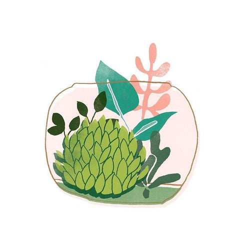 Terrarium Cameo VI Black Modern Wood Framed Art Print by Vess, June Erica