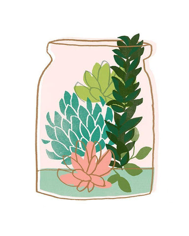 Terrarium Cameo VIII White Modern Wood Framed Art Print with Double Matting by Vess, June Erica