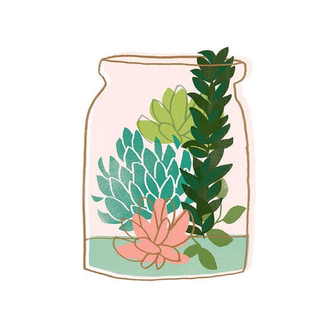 Terrarium Cameo VIII Black Modern Wood Framed Art Print with Double Matting by Vess, June Erica