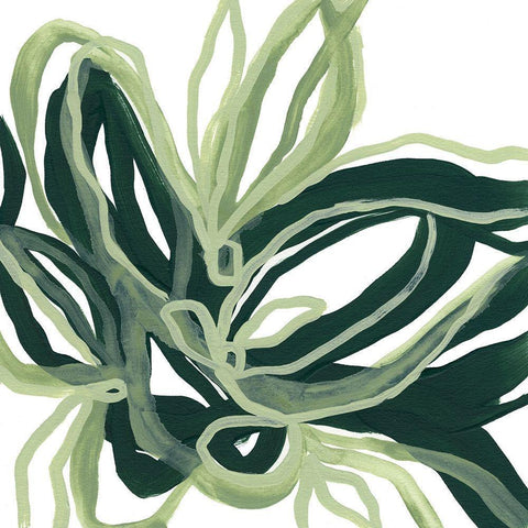 Emerald Bloom I White Modern Wood Framed Art Print by Vess, June Erica