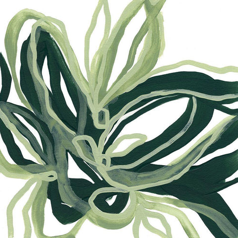 Emerald Bloom I White Modern Wood Framed Art Print with Double Matting by Vess, June Erica