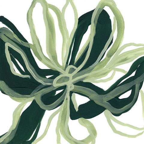 Emerald Bloom II White Modern Wood Framed Art Print by Vess, June Erica