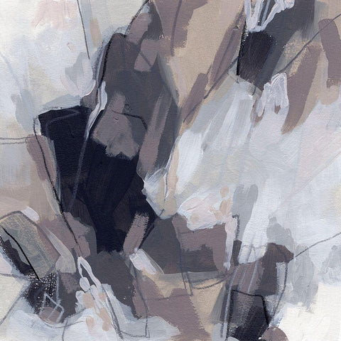 Neutral Burst I White Modern Wood Framed Art Print with Double Matting by Vess, June Erica