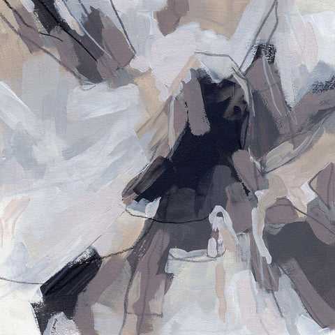 Neutral Burst II Black Modern Wood Framed Art Print with Double Matting by Vess, June Erica