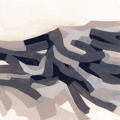 Puzzle Landscape II Black Modern Wood Framed Art Print with Double Matting by Vess, June Erica