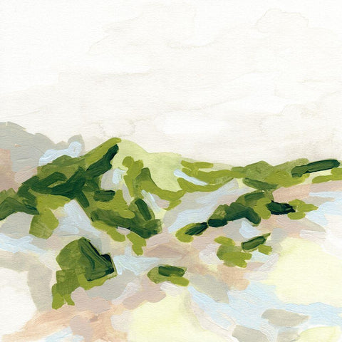 Emerald Hills I White Modern Wood Framed Art Print with Double Matting by Vess, June Erica