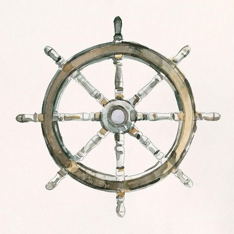 At the Helm I Black Modern Wood Framed Art Print with Double Matting by Caroline, Emma