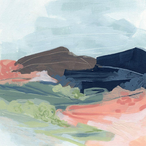 Valley Sweep II White Modern Wood Framed Art Print by Vess, June Erica