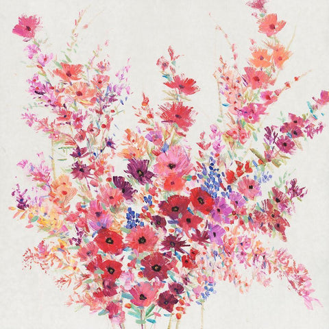 Flowers on a Vine I Black Modern Wood Framed Art Print with Double Matting by OToole, Tim