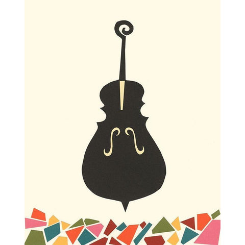 Cut Paper Instruments I Black Modern Wood Framed Art Print with Double Matting by Moore, Regina