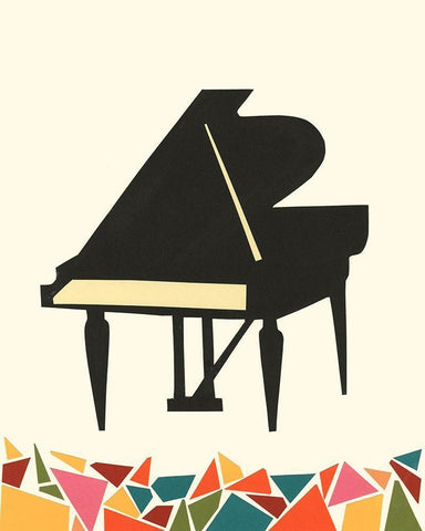 Cut Paper Instruments II White Modern Wood Framed Art Print with Double Matting by Moore, Regina