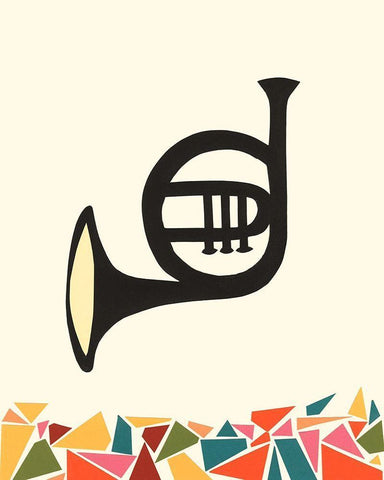 Cut Paper Instruments III White Modern Wood Framed Art Print with Double Matting by Moore, Regina