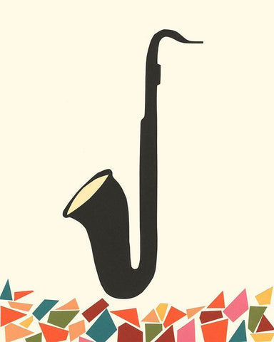 Cut Paper Instruments IV White Modern Wood Framed Art Print with Double Matting by Moore, Regina