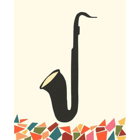 Cut Paper Instruments IV White Modern Wood Framed Art Print by Moore, Regina