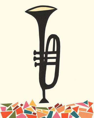 Cut Paper Instruments V White Modern Wood Framed Art Print with Double Matting by Moore, Regina