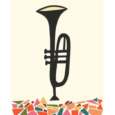 Cut Paper Instruments V Gold Ornate Wood Framed Art Print with Double Matting by Moore, Regina