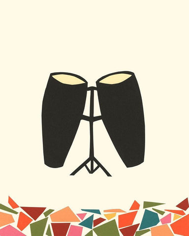 Cut Paper Instruments VI White Modern Wood Framed Art Print with Double Matting by Moore, Regina