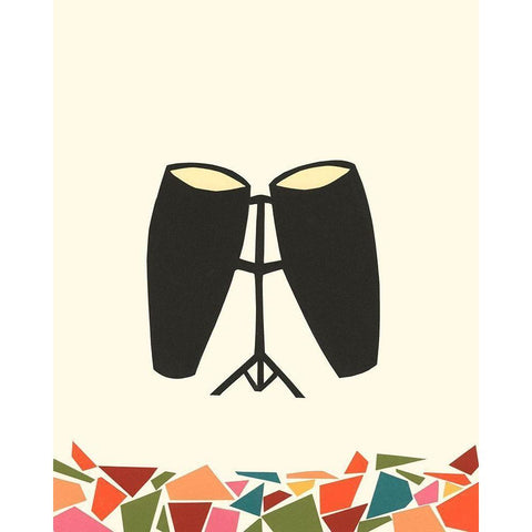 Cut Paper Instruments VI Gold Ornate Wood Framed Art Print with Double Matting by Moore, Regina