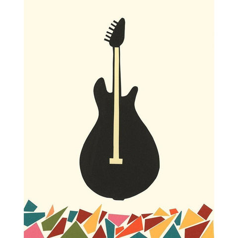 Cut Paper Instruments VII Black Modern Wood Framed Art Print with Double Matting by Moore, Regina