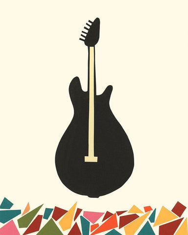 Cut Paper Instruments VII Black Ornate Wood Framed Art Print with Double Matting by Moore, Regina