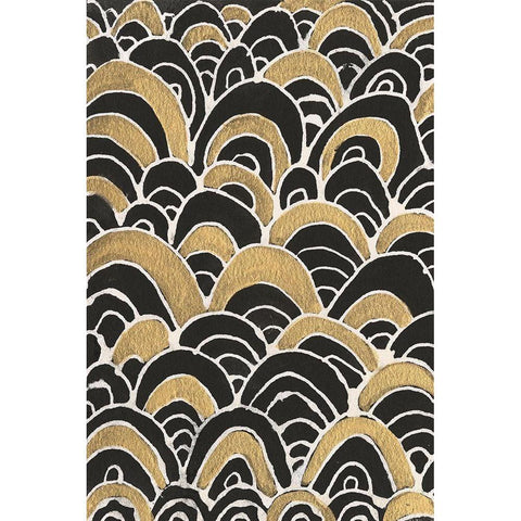 Gold Tested II Black Modern Wood Framed Art Print with Double Matting by Moore, Regina