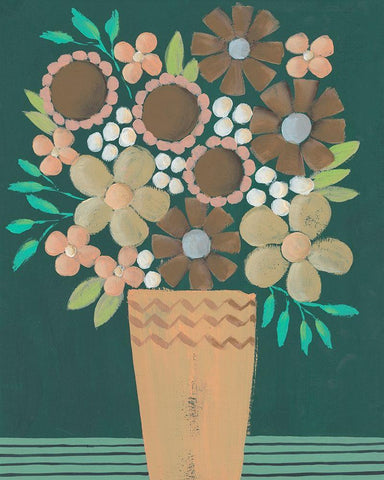 Flower Garden Bouquet I White Modern Wood Framed Art Print with Double Matting by Moore, Regina