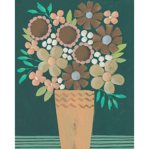 Flower Garden Bouquet I Black Modern Wood Framed Art Print with Double Matting by Moore, Regina