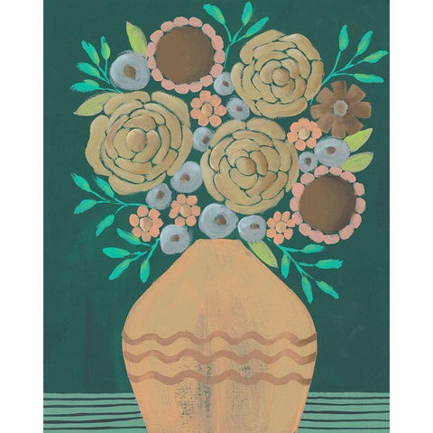 Flower Garden Bouquet II White Modern Wood Framed Art Print by Moore, Regina