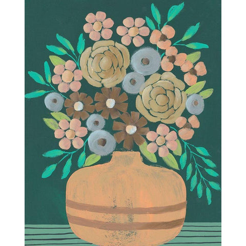 Flower Garden Bouquet III Black Modern Wood Framed Art Print by Moore, Regina