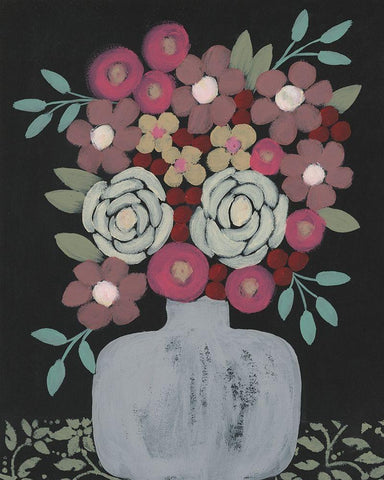 Bundle of Flowers I White Modern Wood Framed Art Print with Double Matting by Moore, Regina