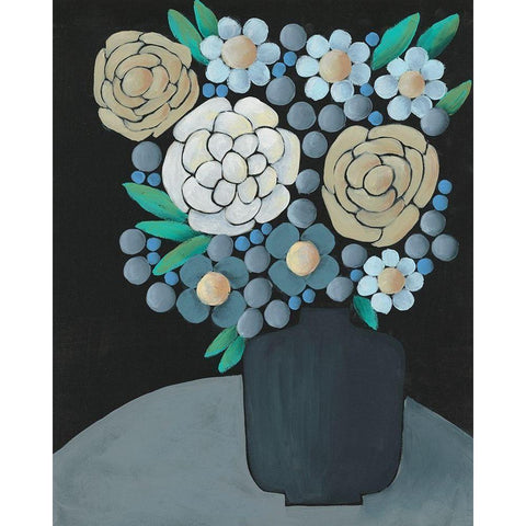 Gathering Floral I Black Modern Wood Framed Art Print by Moore, Regina