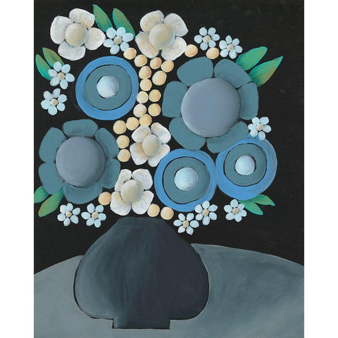Gathering Floral II Black Modern Wood Framed Art Print by Moore, Regina