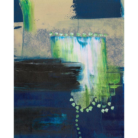 Blue Composite I White Modern Wood Framed Art Print by Moore, Regina