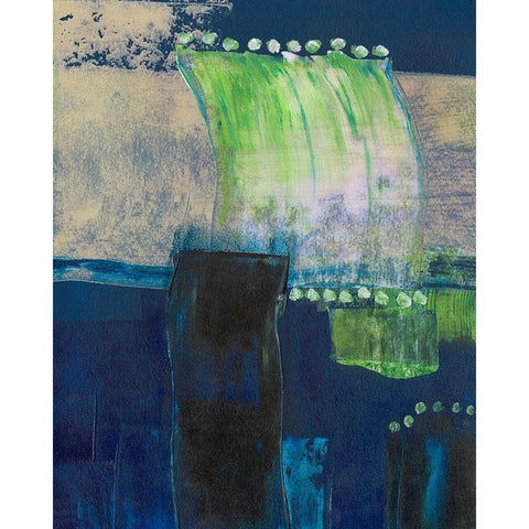 Blue Composite II Black Modern Wood Framed Art Print by Moore, Regina
