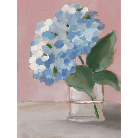 Single Hydrangea I White Modern Wood Framed Art Print by Moore, Regina