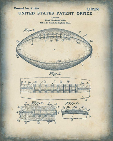 Patented Sport I Black Ornate Wood Framed Art Print with Double Matting by Studio W