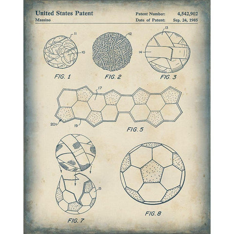 Patented Sport V Gold Ornate Wood Framed Art Print with Double Matting by Studio W