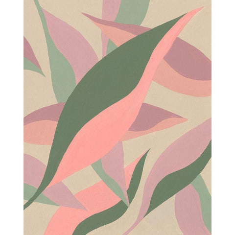 Elongated Leaves I Black Modern Wood Framed Art Print by Moore, Regina